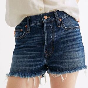 Madewell‎ Womens The Dadjean Short Button Fly Raw Hem Five Pocket Blue Size 28